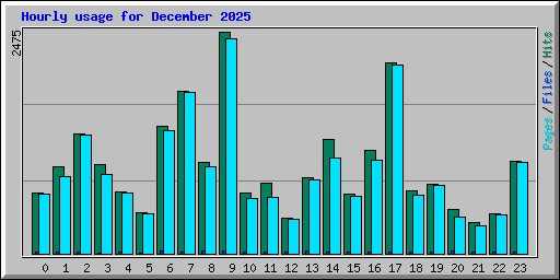 Hourly usage for December 2025