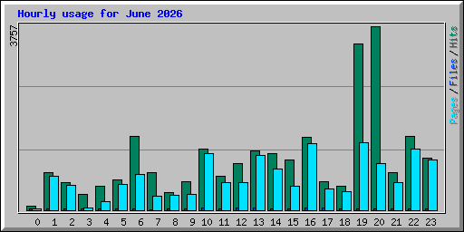 Hourly usage for June 2026